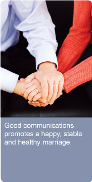 Good communications promotes a happy, stable and healthy marriage.